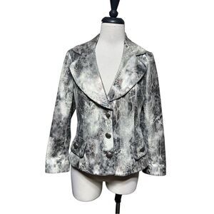 V Cristina Shimmery Reptile Print Blazer Suit Jacket Size Small